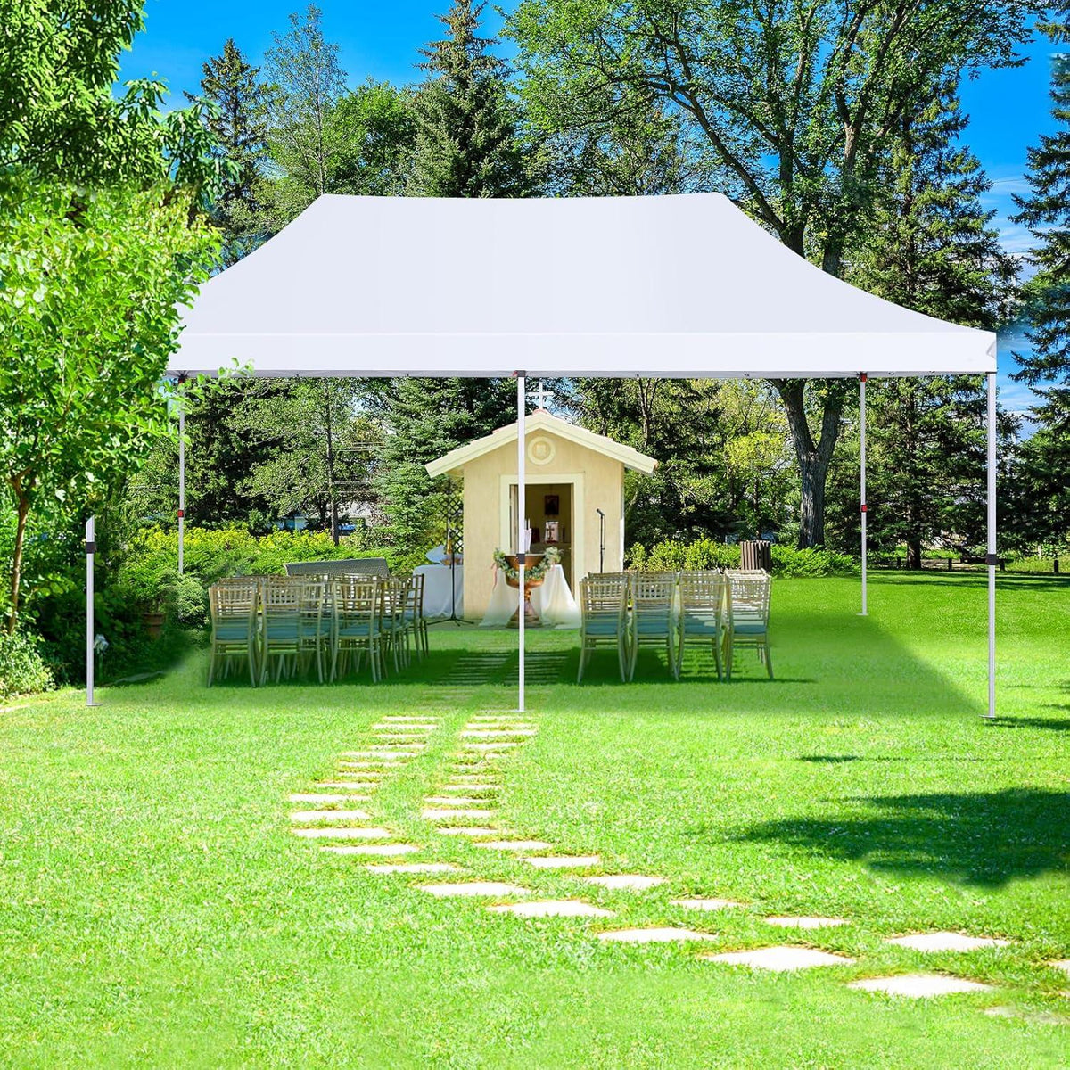 Großes COBIZI Faltpavillon 3x6m Wasserdicht Stabil mit Seitenwänden & Sandsack