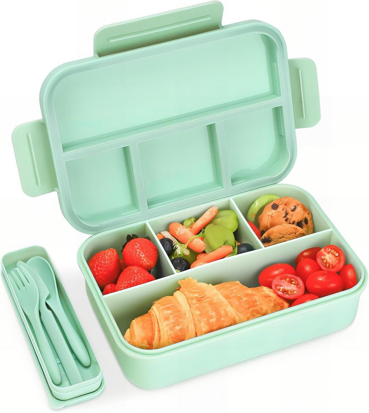 Bugucat Brotdose Lunchbox mit 4 Fächern 1300ML - Auslaufsicher
