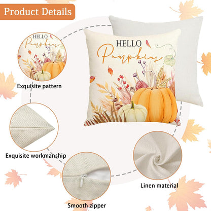 Thanksgiving Kissenbezüge 45x45cm 4er Set Baumwolle Leinen Sofa Bett