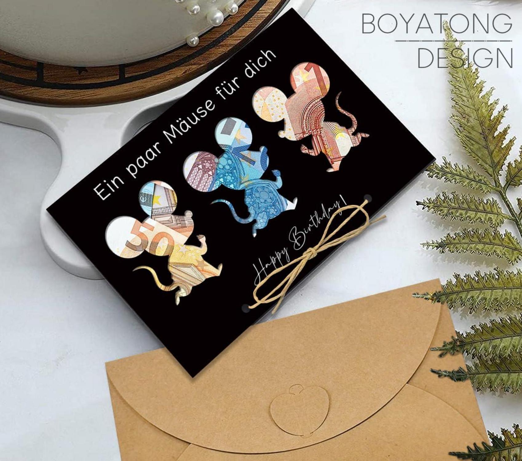 BOYATONG Lustige Geldgeschenk Geburtstagskarte Umschläge Papier 10cm