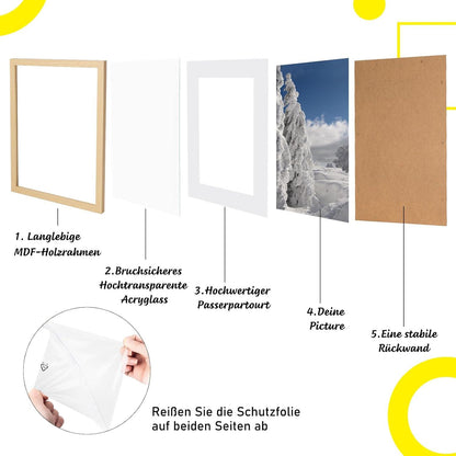 Deko-Bilderrahmen 3er Set 40x60cm MDF Acrylglas