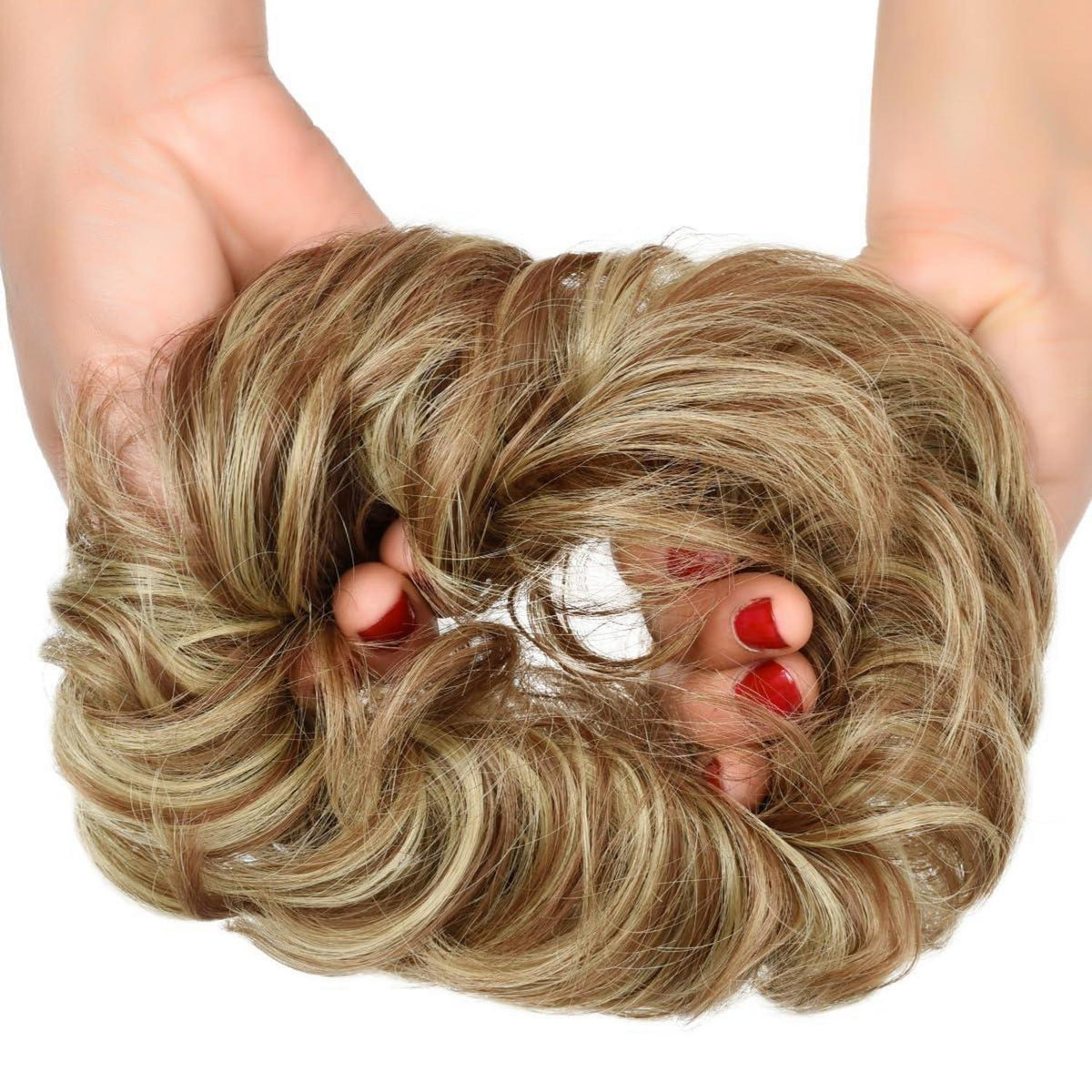 Hellbraun-Blond Dutt Haarteil mit Gummiband