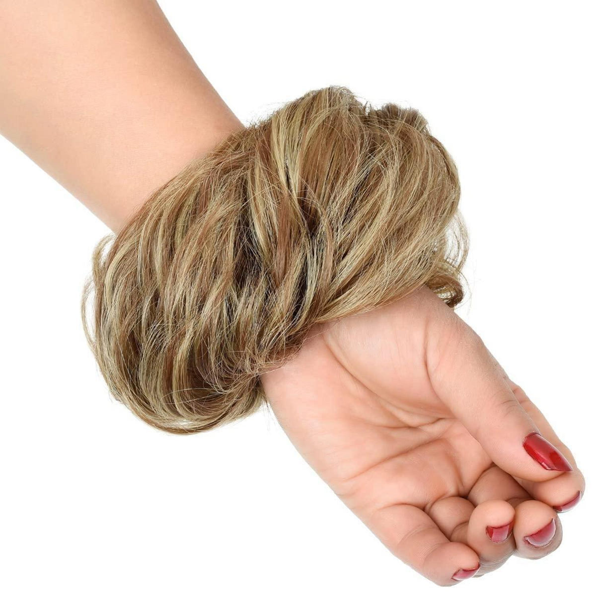 Hellbraun-Blond Dutt Haarteil mit Gummiband