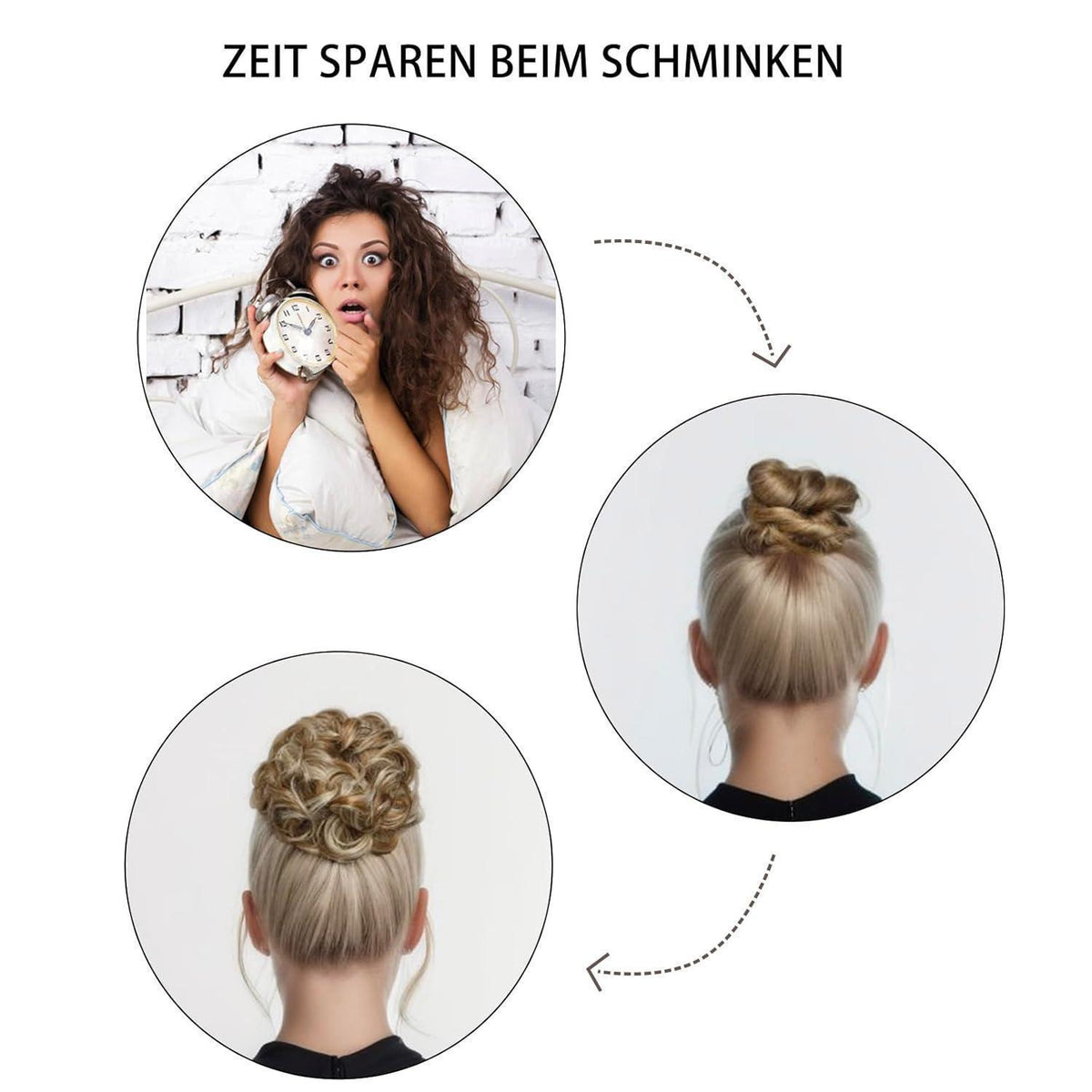 Hellbraun-Blond Dutt Haarteil mit Gummiband