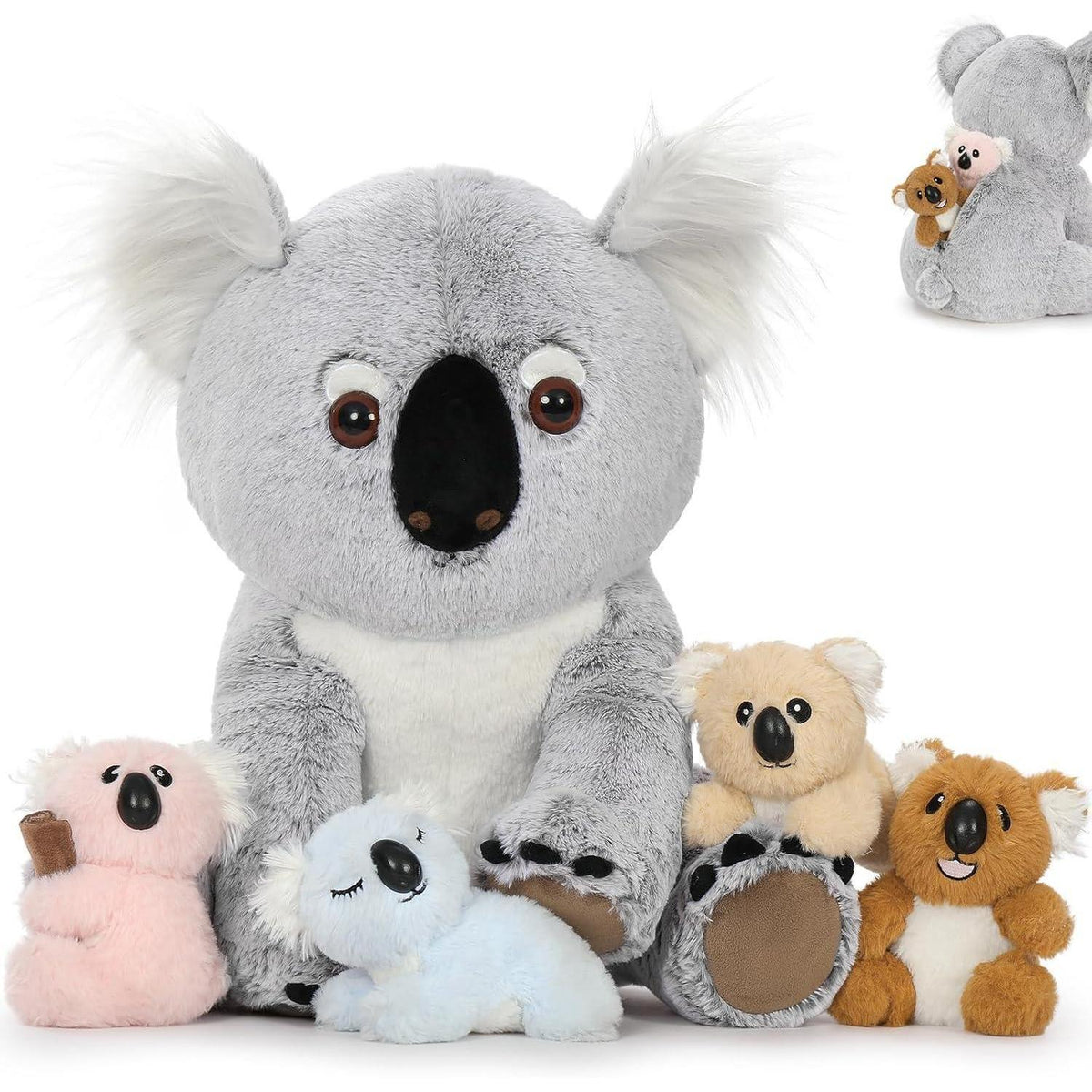 XXL Koala Kuscheltier mit Babys - Weiches Plüschtier für Kinder