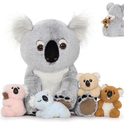 XXL Koala Kuscheltier mit Babys - Weiches Plüschtier für Kinder