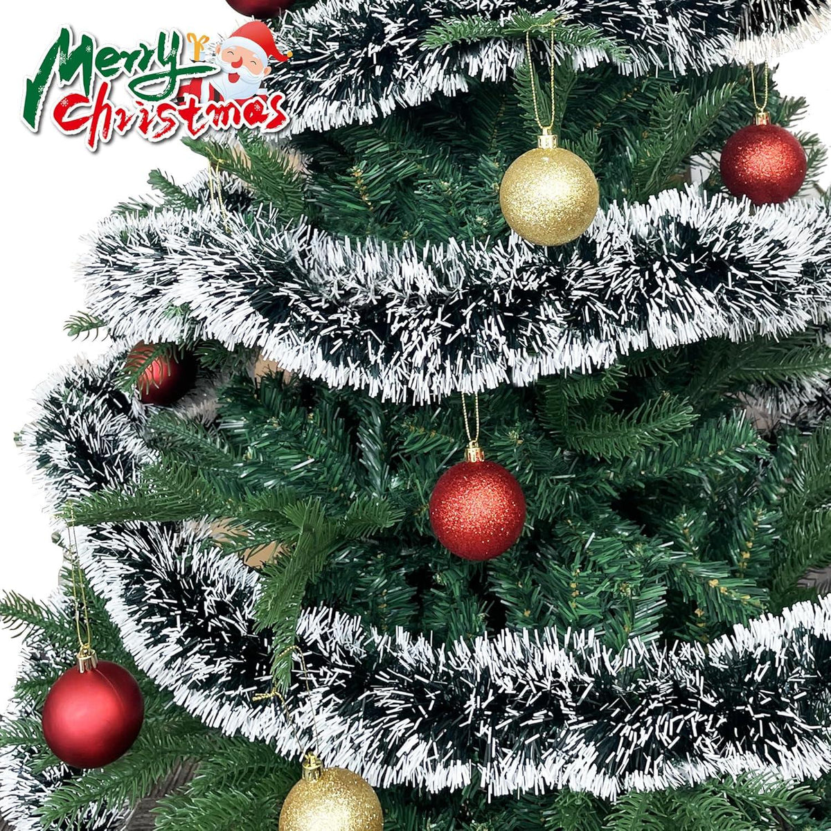 Weihnachtsgirlande 10m Grün Weiß Tannengirlande Künstlich Outdoor