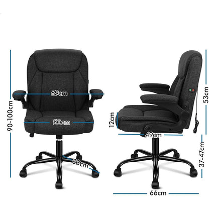 Ergonomischer Massage-Bürostuhl Leinen 150kg Belastbarkeit