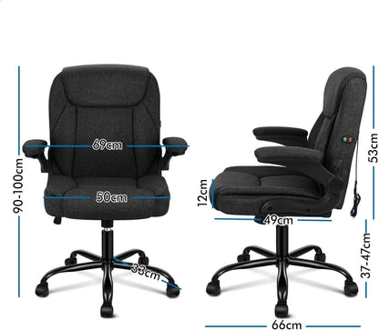 Ergonomischer Massage-Bürostuhl Leinen 150kg Belastbarkeit