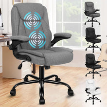 Massage-Bürostuhl Leinen Schwarz 150kg 90-135° Rückenlehne