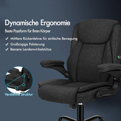 Ergonomischer Massage Bürostuhl Schwarz 150kg Belastung