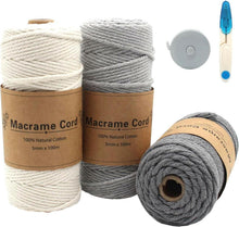 Handgemachte Makramee Garn Set 100m 3mm DIY Deko Beige Grün