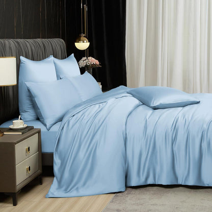 Bambus Bettwäsche 220x240 cm – Kühlend & Atmungsaktiv, Himmelblau