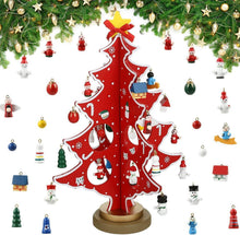Mini Weihnachtsbaum aus Holz mit hängender Dekoration 3D DIY