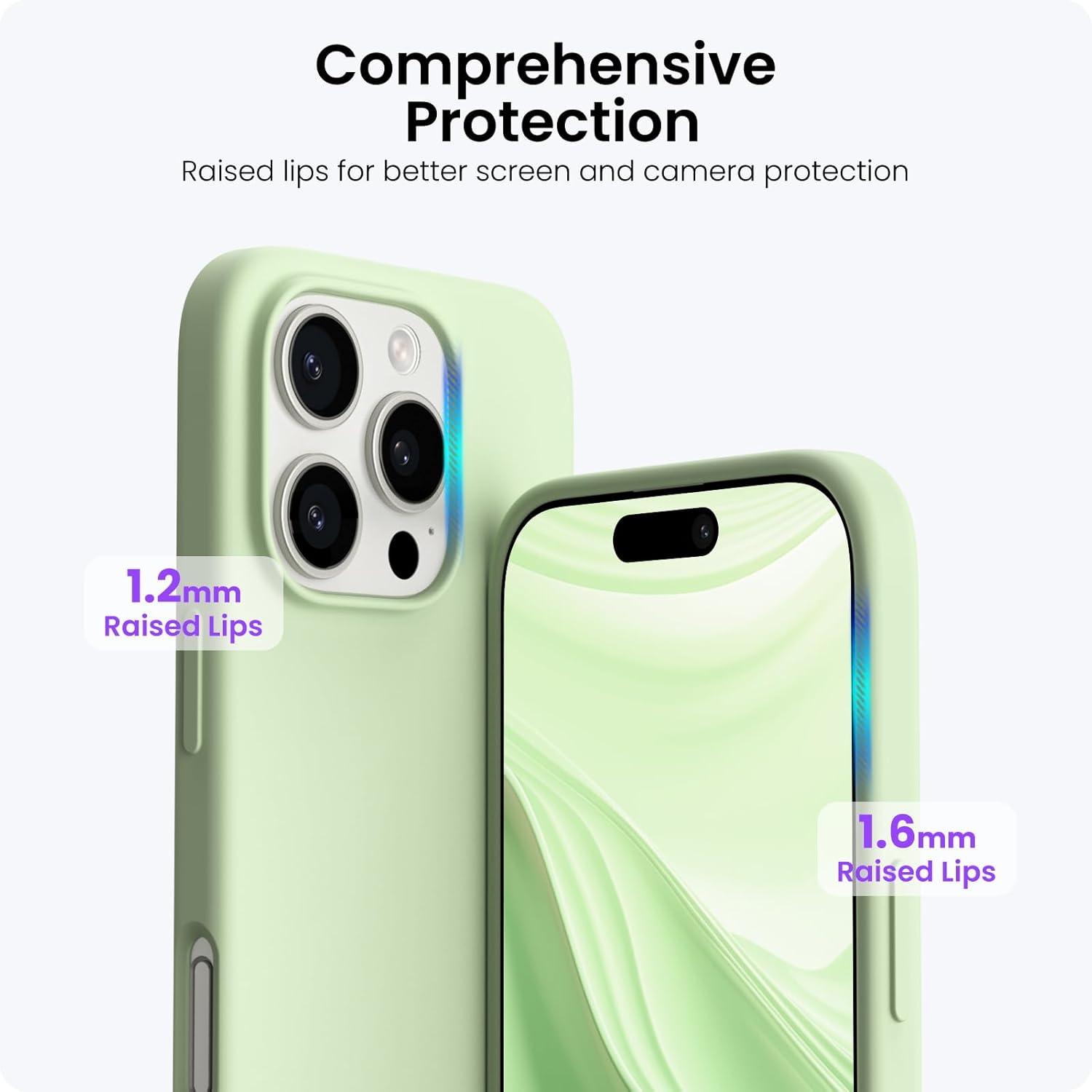 iPhone 16 Pro Hülle Silikon 6,3'' Flüssig Slim Case Kratzfest Stoßfest Leicht Grün