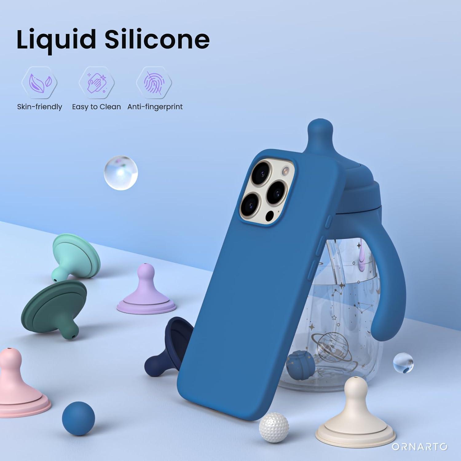 iPhone 16 Pro Flüssig Silikon Schutzhülle Blau