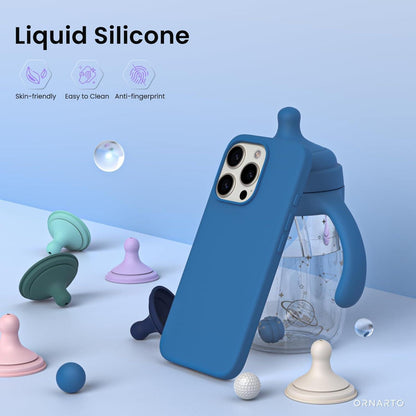 iPhone 16 Pro Flüssig Silikon Schutzhülle Blau
