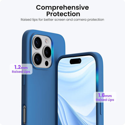 ORNARTO iPhone 16 Pro Hülle Silikon 6,3 Zoll Kratzfeste Schutzhülle Blau