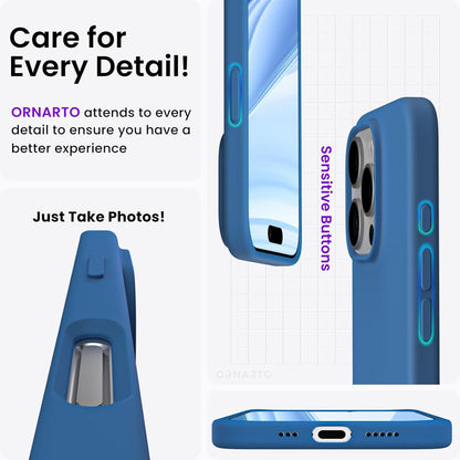 Silikon Hülle für iPhone 16 Pro 6,3 Zoll - Flüssiges Silikon Case Blau