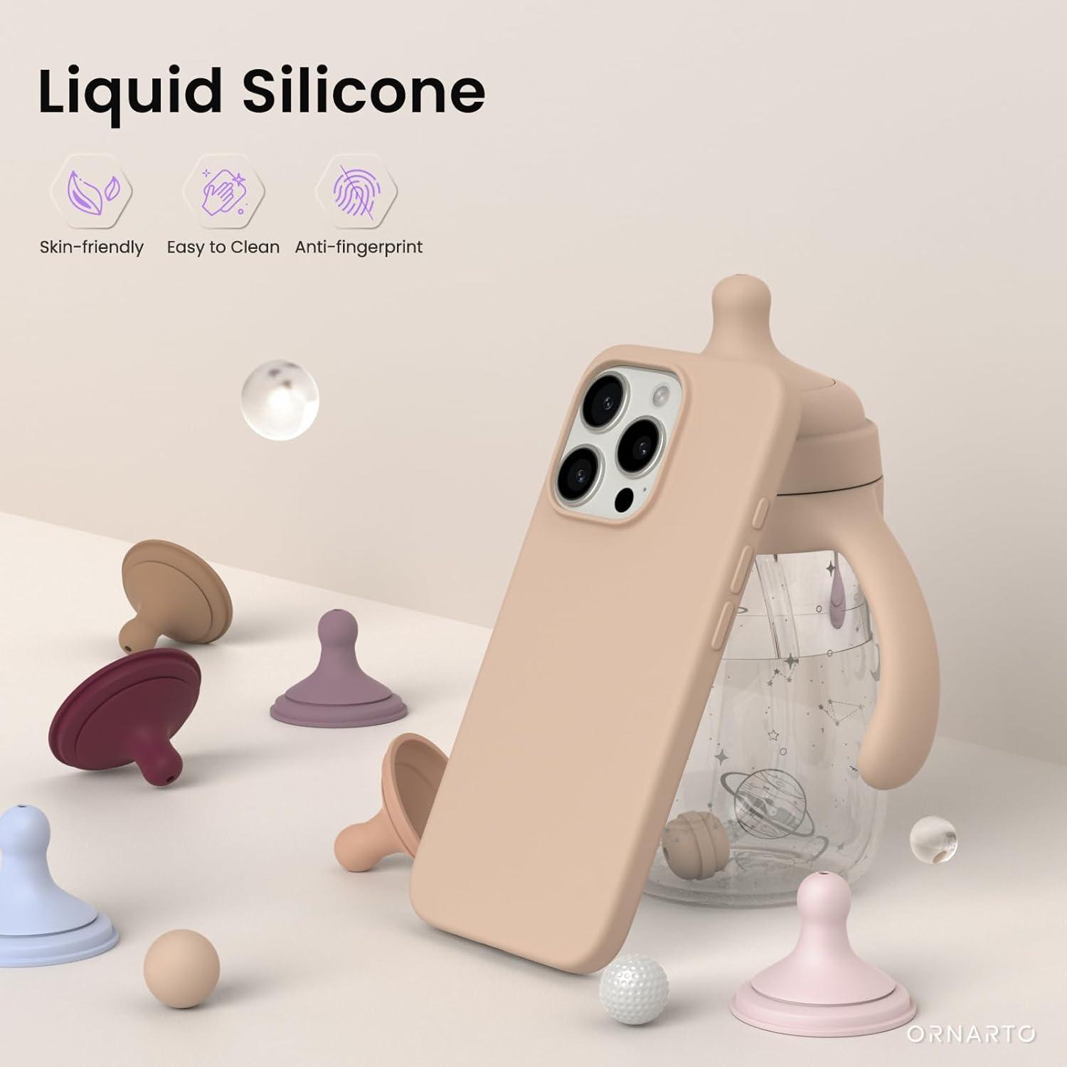iPhone 16 Pro Hülle Silikon flüssig Stoßfest Kratzfest