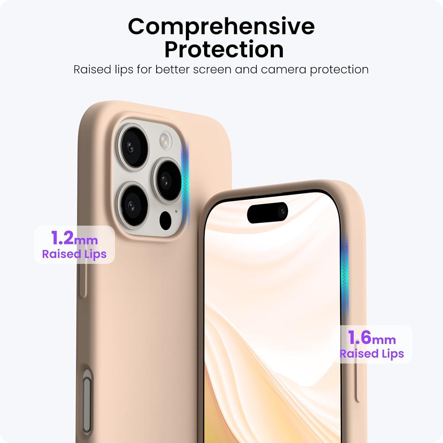 iPhone 16 Pro Hülle Silikon 6,3 Zoll - Kratzfeste Schutzhülle - Wüstensand