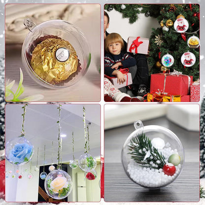 20er Set Transparente Weihnachtskugeln Kunststoff 8CM Christbaumschmuck