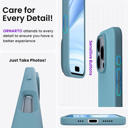iPhone 16 Pro Hülle Silikon Blaugrün 6,3 Zoll stoßfest Kratzfest