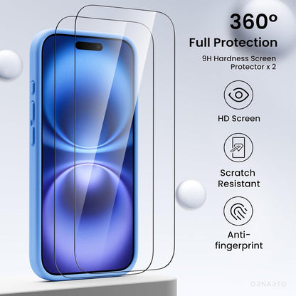 iPhone 16 Hülle flüssiges Silikon Kameraschutz Schutzfolien 6.1 Zoll