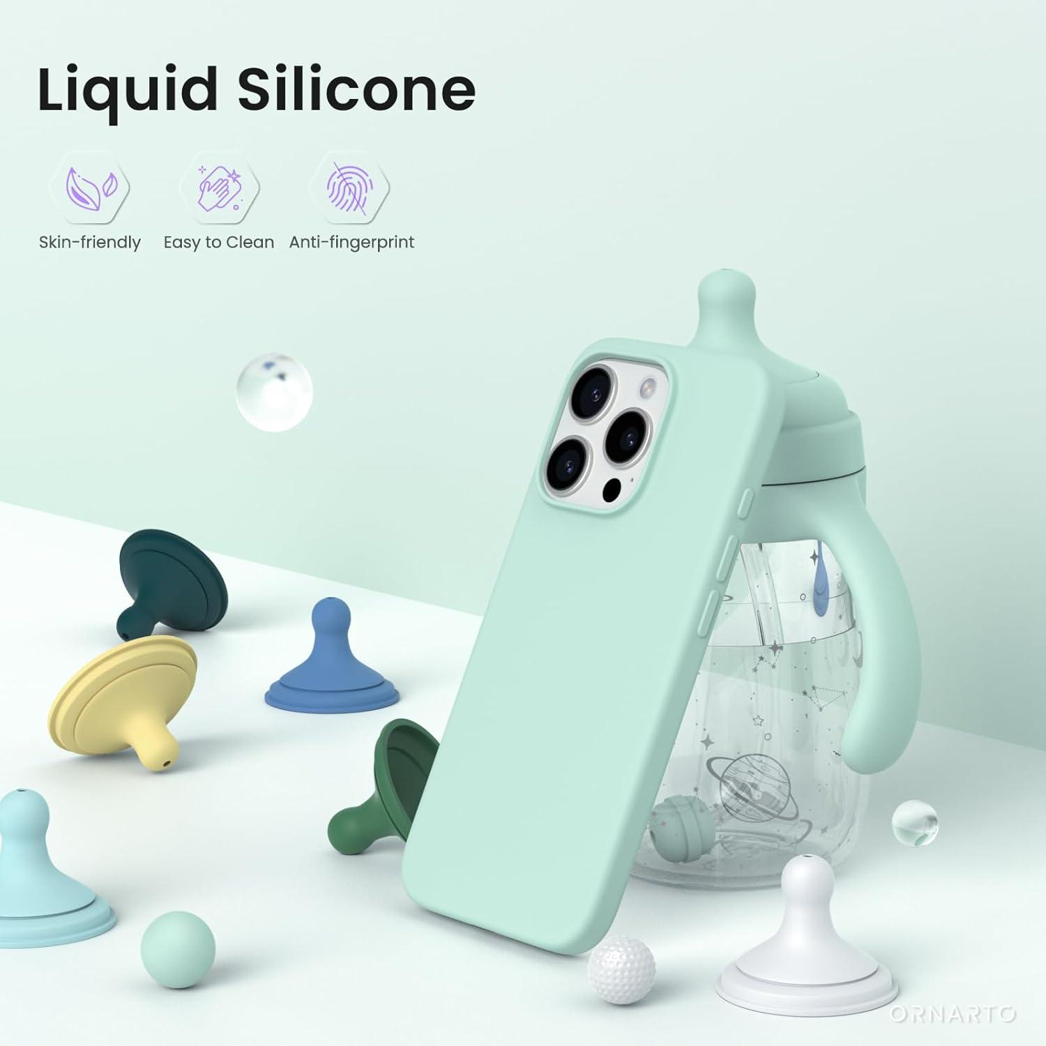 iPhone 16 Pro Silikonhülle, flüssiges Silikon, stoßfeste Schutzhülle