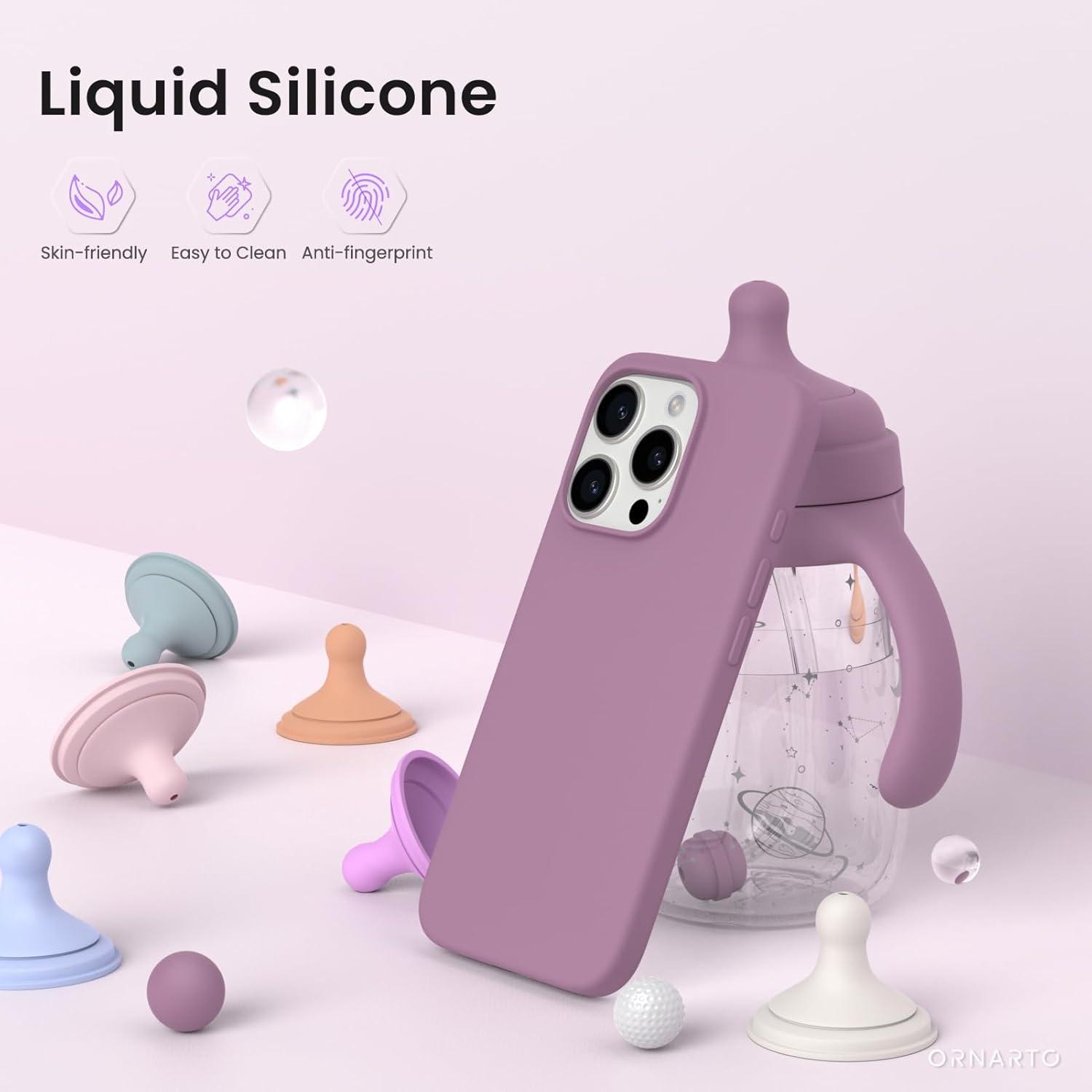 Flüssiges Silikon iPhone 16 Pro Hülle Lila Flieder 6,3 Zoll