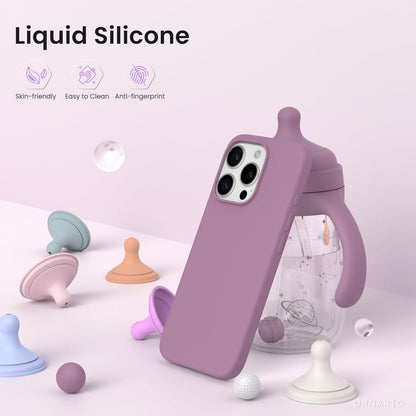 Flüssiges Silikon iPhone 16 Pro Hülle Lila Flieder 6,3 Zoll