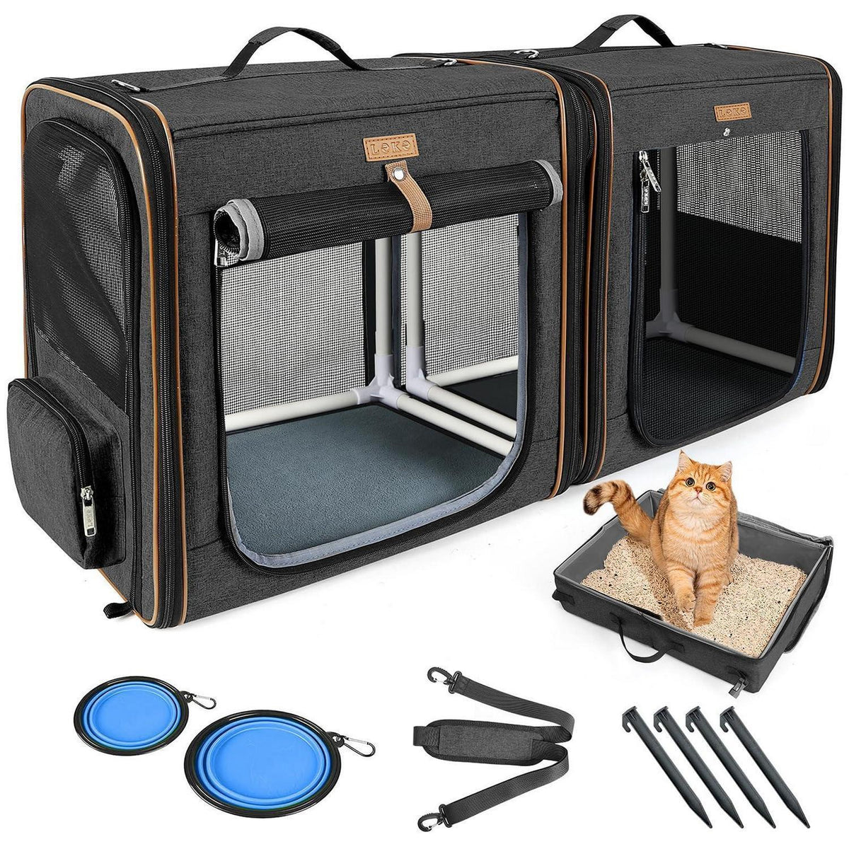 2-in-1 Haustier Transportbox XL – Faltbar & Vielseitig