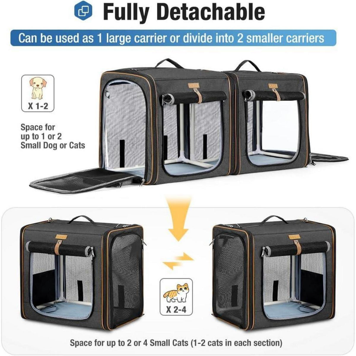 2-in-1 Haustier Transportbox XL – Faltbar & Vielseitig