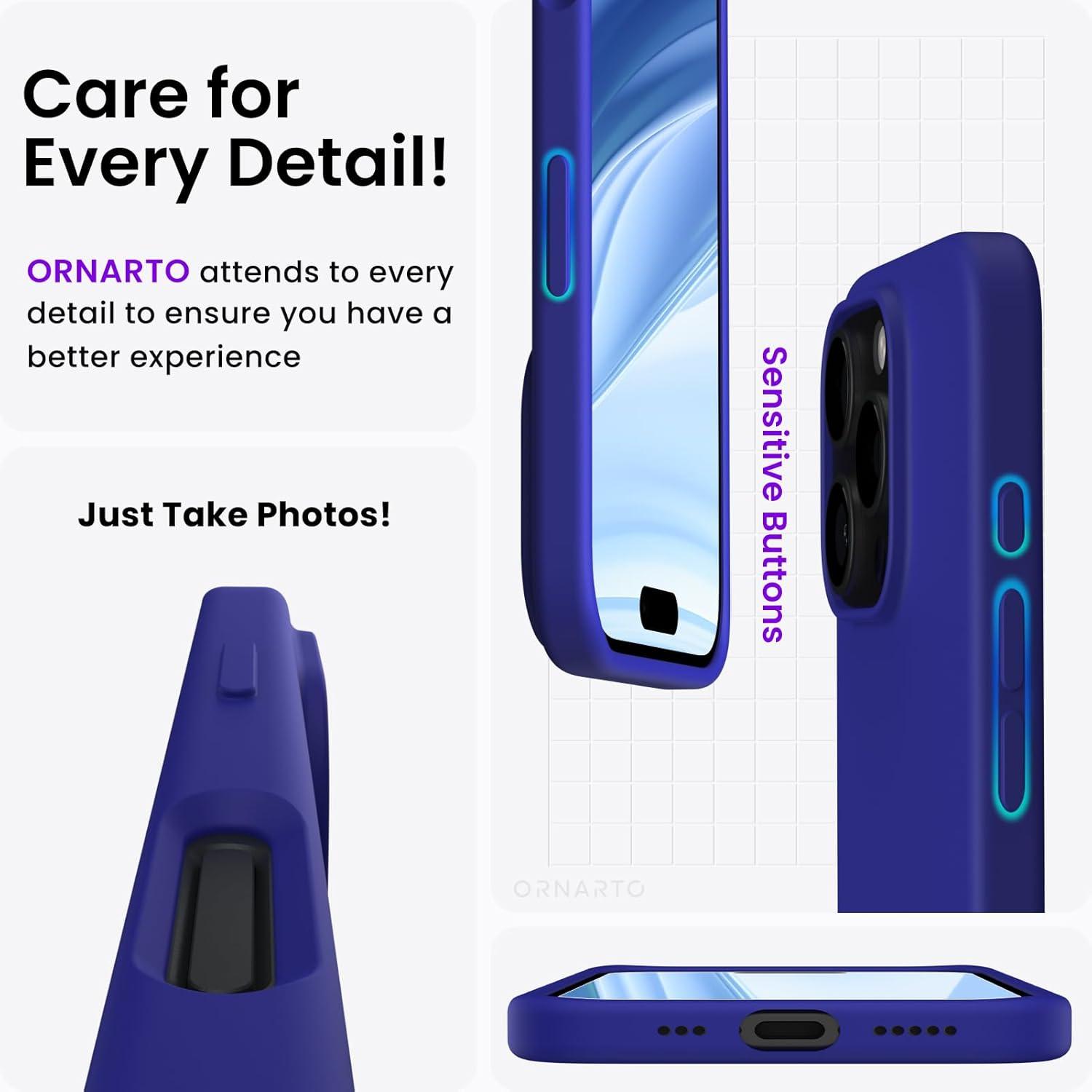 Schlanke iPhone 16 Pro Hülle aus flüssigem Silikon - 6,3 Zoll - Blau