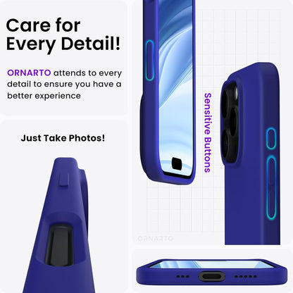 Schlanke iPhone 16 Pro Hülle aus flüssigem Silikon - 6,3 Zoll - Blau