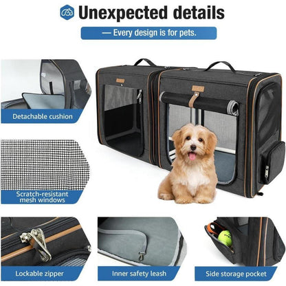 2-in-1 Haustier Transportbox: Hundebox & Katzentrage, Faltbar