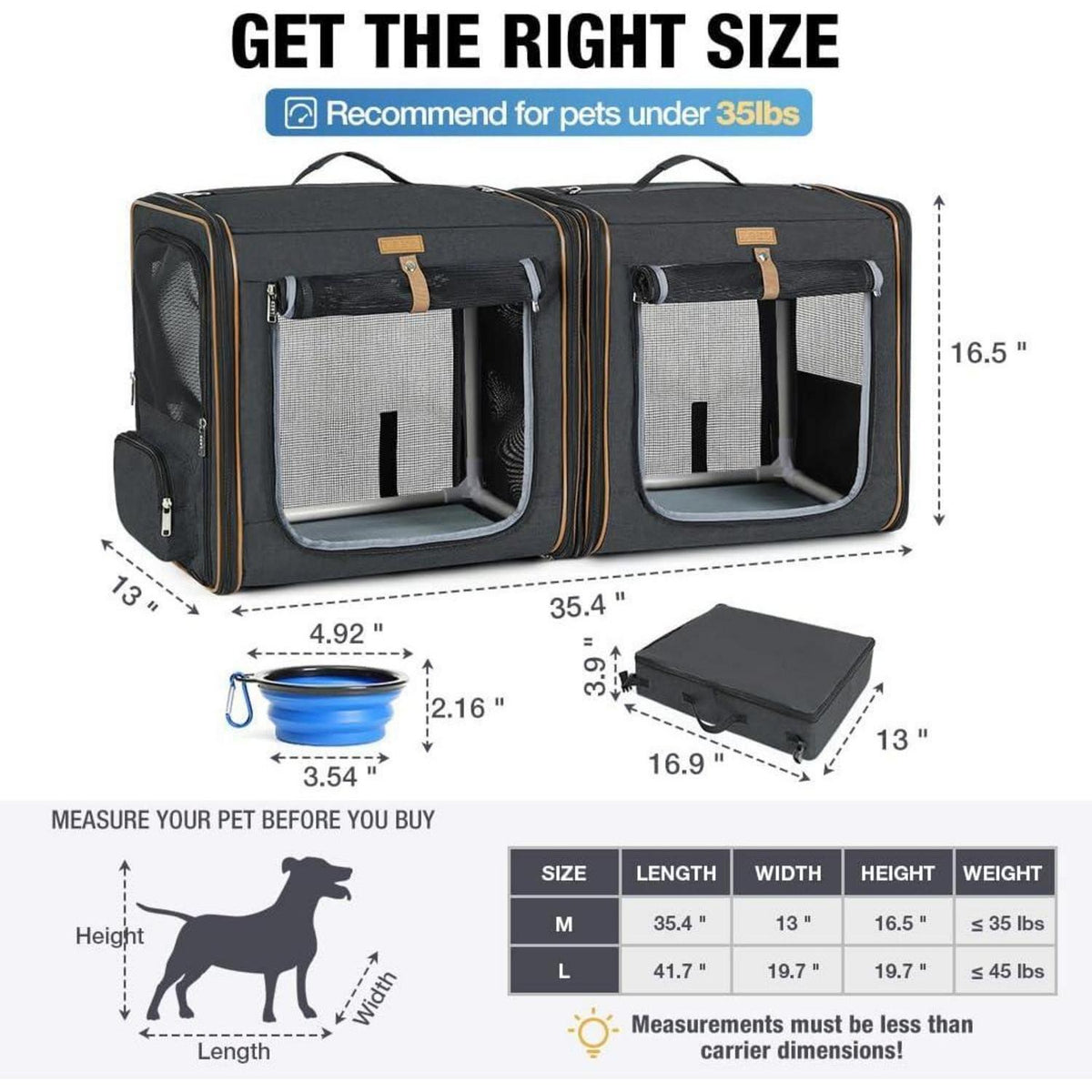 2-in-1 Haustier Transportbox: Hundebox & Katzentrage, Faltbar