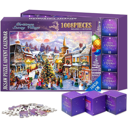 Adventskalender 2024 Vintage Puzzle Weihnachten Dekoration