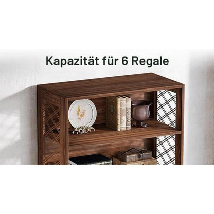 Vintage Bücherregal 180cm – 6-Stöckiges Standregal Holz