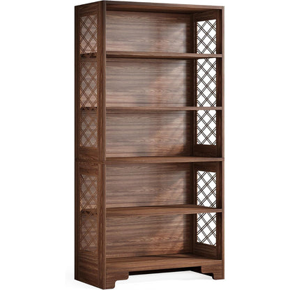 Vintage 6-Tier Bücherregal 180cm – Stehendes Regal für Wohnzimmer & Büro