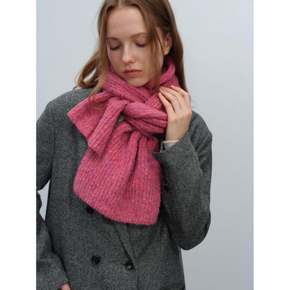 Wintermützen & Schal Set Damen Herren 2-teilig Strick Grobstrick Rosa