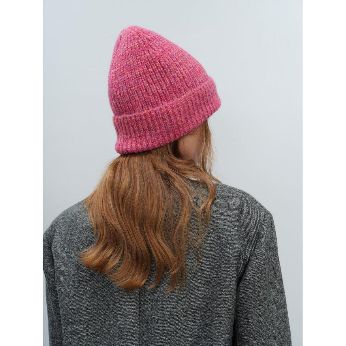 Wintermützen & Schal Set Damen Herren 2-teilig Strick Grobstrick Rosa