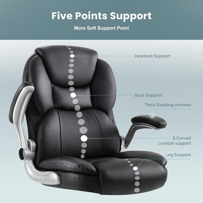 Bürostuhl Ergonomisch Schwarz höhenverstellbar mit Armlehne