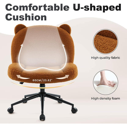 Ergonomischer Bürostuhl ohne Armlehnen, Schreibtischstuhl