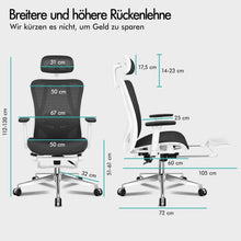 ALFORDSON Bürostuhl Ergonomisch Schwarz Weiß 180kg