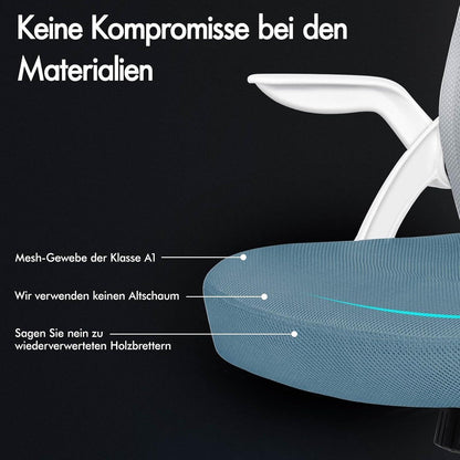 Ergonomischer Bürostuhl mit Lordosenstütze, Kopfstütze und