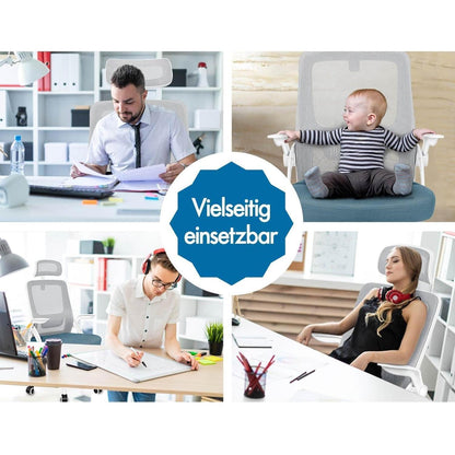 Ergonomischer Bürostuhl mit Lordosenstütze, Kopfstütze und