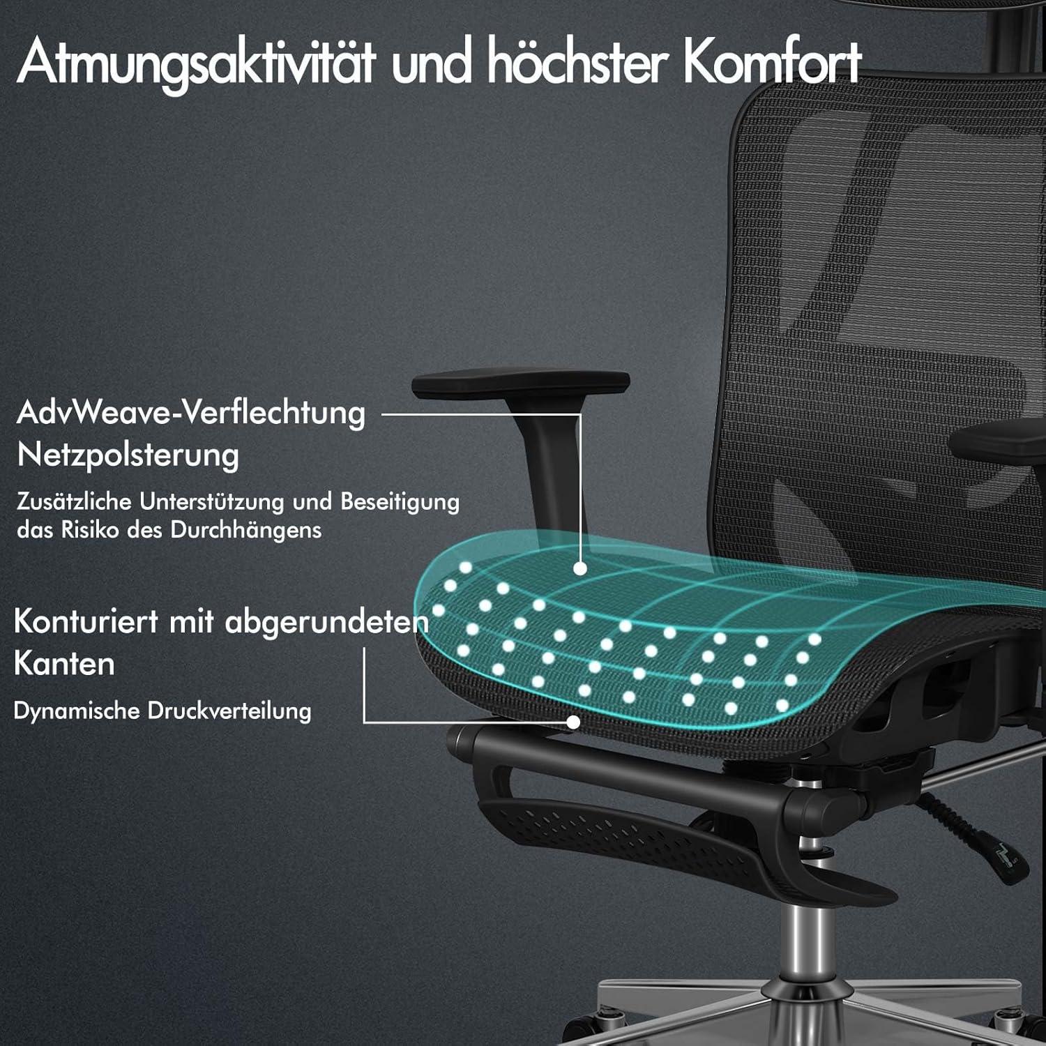 Bürostuhl Ergonomischer Schreibtischstuhl Netzstuhl Drehstuhl mit