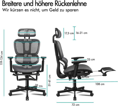 Ergonomischer Bürostuhl mit verstellbarer