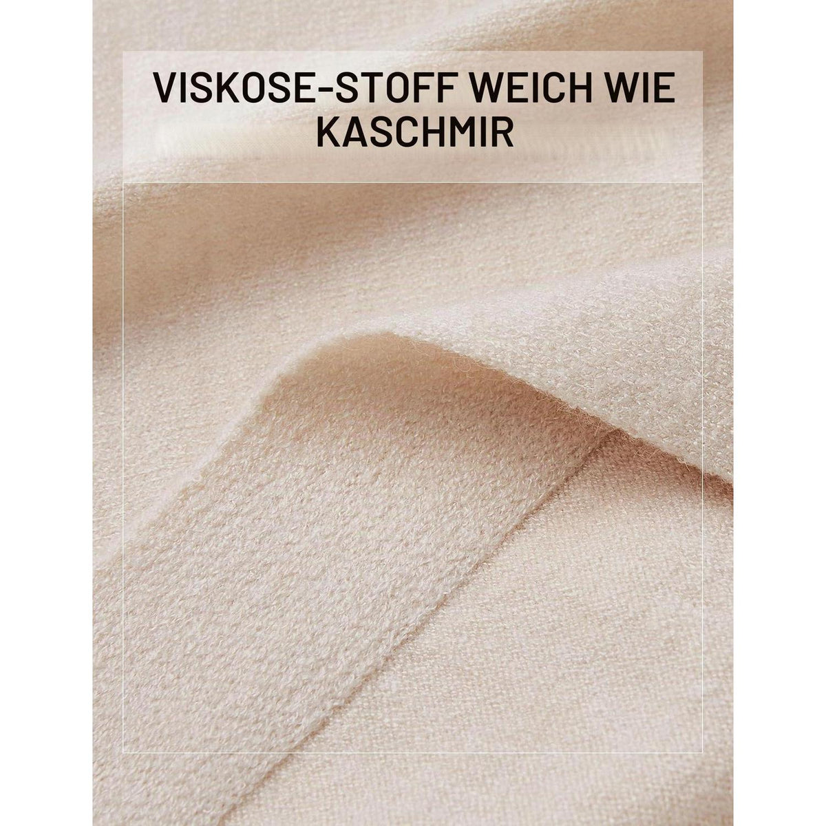 Damen Poncho Elegant Strick Beżowy – Lockerer Pullover-Poncho